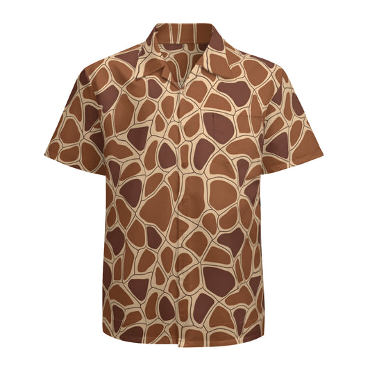 Giraffe Patern Short Sleeves Men's Shirt