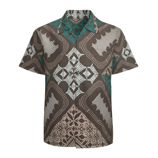 Abstract Elegant Short Sleeves Men's Shirt