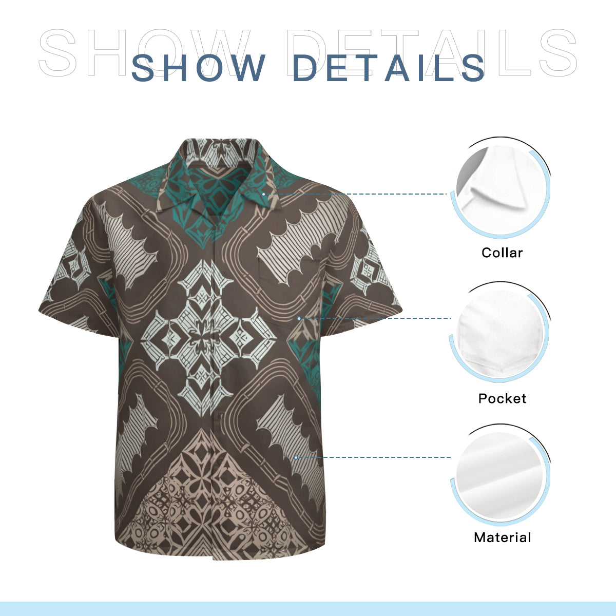 Abstract Elegant Short Sleeves Men's Shirt