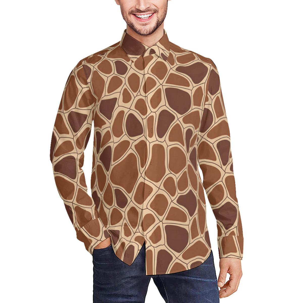 Giraffe Pattern Long Sleeves Shirt