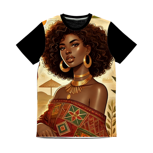 A beautiful radiant dark skinned woman Classic Sublimation Panel T-Shirt