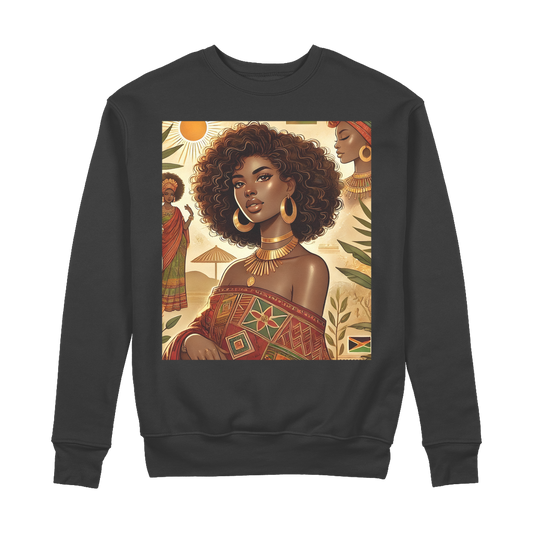 A beautiful radiant dark skinned woman 100% Organic Cotton Sweatshirt