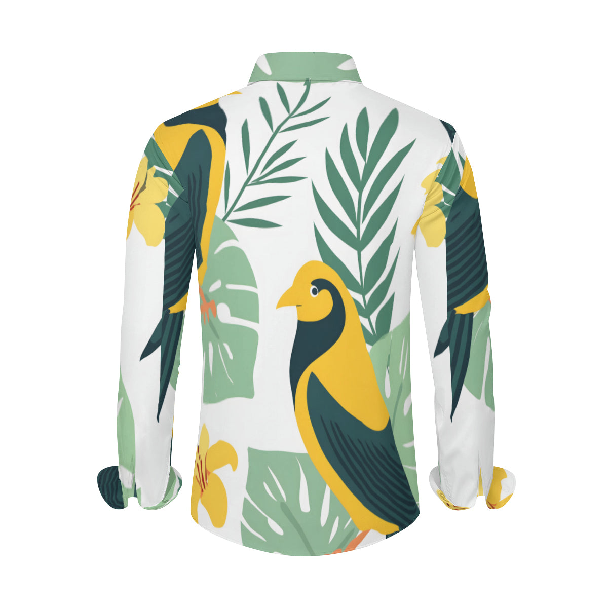 Tropical Parrots Men's Classic Long-Sleeved Shirt | Polyester