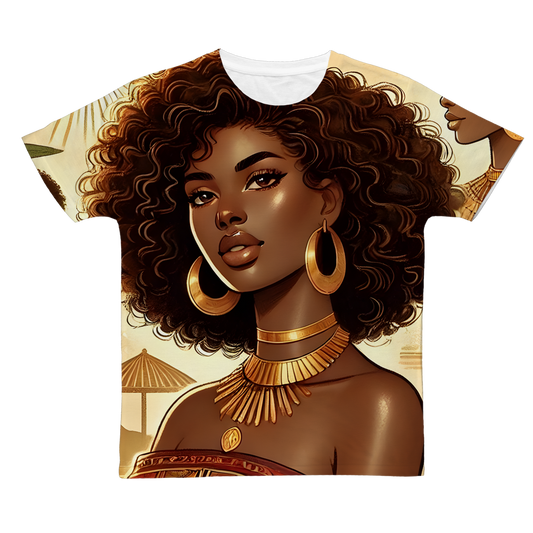 A beautiful radiant dark skinned woman Classic Sublimation Adult T-Shirt